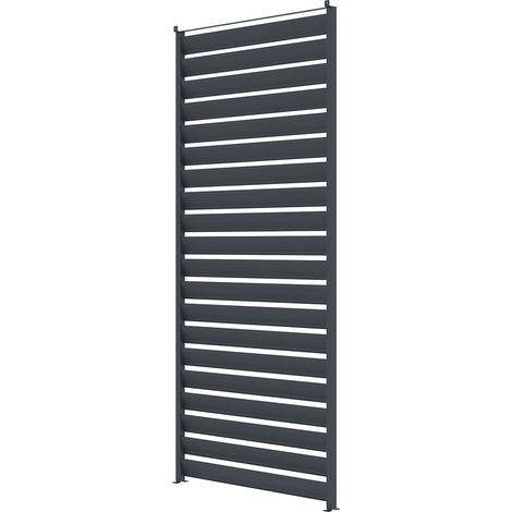Pantalla de privacidad para pérgola PIANA de 92 cm con lamas de aluminio gris - VENTO