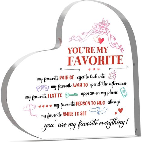 Plaque décorative cœur cristal en acrylique, objet souvenir raffiné, idée cadeau pour elle ou lui（10 cm) (1/4)
