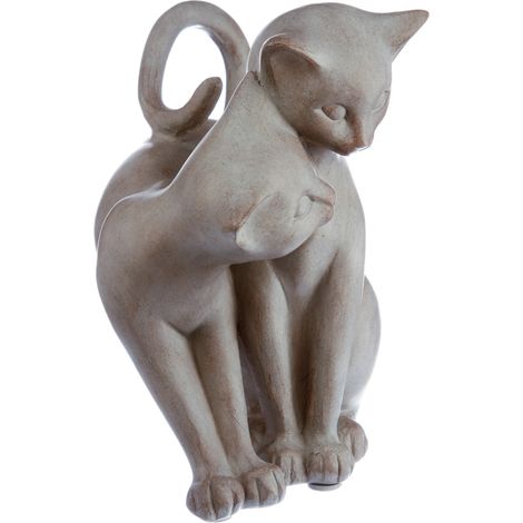 Statue de 2 chats enlacés en résine