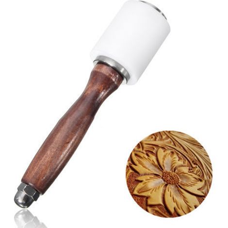 Marteau de Sculpture en Cuir et Nylon avec Manche en Bois pour Artisanat (1/5)