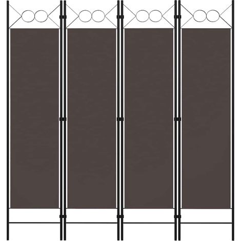 Cloison de séparation 4 panneaux-Paravent-Séparateur de pièce Marron 160 x 180 cm (1/5)