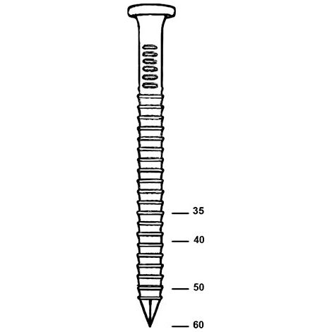 2 200 pointes d'ancrage annelées galvanisées en bande 34° 40 x L. 50 mm - 34400506 Alsafix