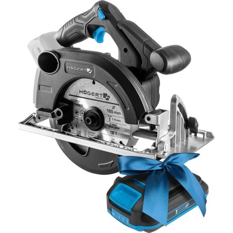 Scie circulaire sans fil 18V, moteur sans balais, 0-5000 tr/min, diamètre de lame 165 mm, réglages sans outil, LED, protection en aluminium 2,0 Ah (1/5)