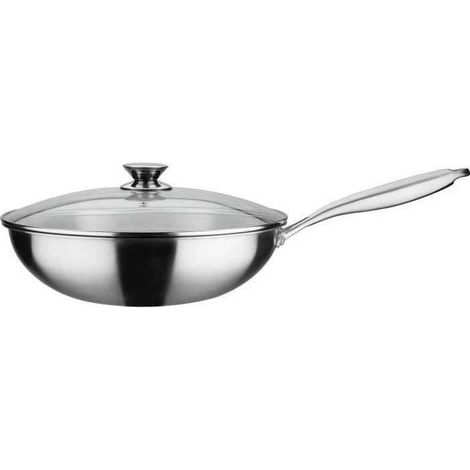 Professional Wok - GSW - 32 cm - Induction - Solid Stainless Steel (1/2)