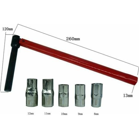 Chiave per rubinetto rossa, set di 6 pezzi, da 8-13 mm, utensile manuale per l'installazione di rubinetti (1/3)
