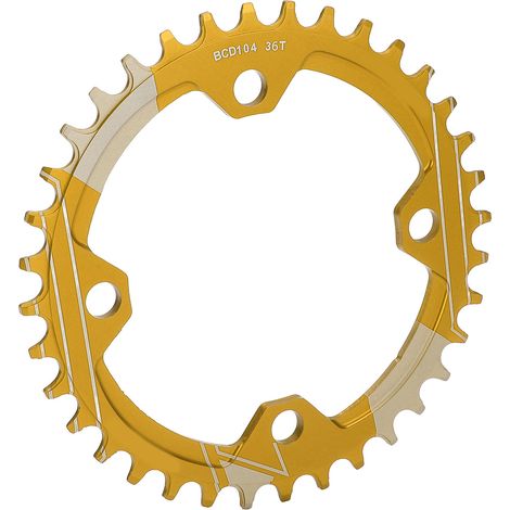 Lebycle 36T Kettenblatt für Mountainbikes, verschleißfest, 104 mm Lochkreis, positive und negative Zähne, goldfarben (1/5)