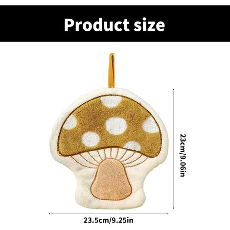 Serviette à main en laine douce en forme de champignon, très absorbante, idéale pour la maison et la cuisine, violette (1/5)