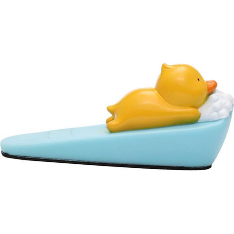 Bonito tope de puerta con forma de animal, fabricado en PVC blando, resistente a golpes y al viento, antideslizante, con forma de patito decorativo, 100 g. (1/5)