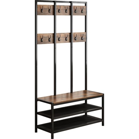 Mobile appendiabiti in colore marrone, con dimensioni 100x40x186 cm. (1/5)