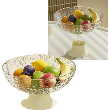 Plateau à fruits, porte-assiettes, support en plastique, pour les en-cas, les légumes, corbeille à fruits, bol de comptoir, pour la table à manger, couleur transparente (1/5)