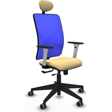 Silla de oficina piqueras y crespo Motilla crema polipiel malla (1/2)