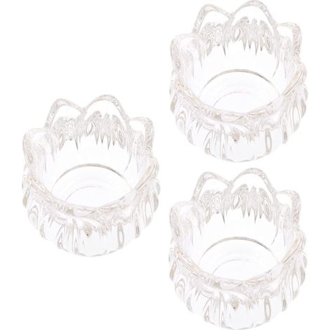 Bougeoirs en Verre Cristal de Tasse, Lot de 3 Pièces (1/5)