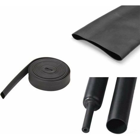 Schwarzer Schrumpfschlauch, 3,2 mm dick, schrumpft auf 1,6 mm – 2 Meter lang – wasserdicht für LED-Kabel und elektrische Leitungen (1/2)