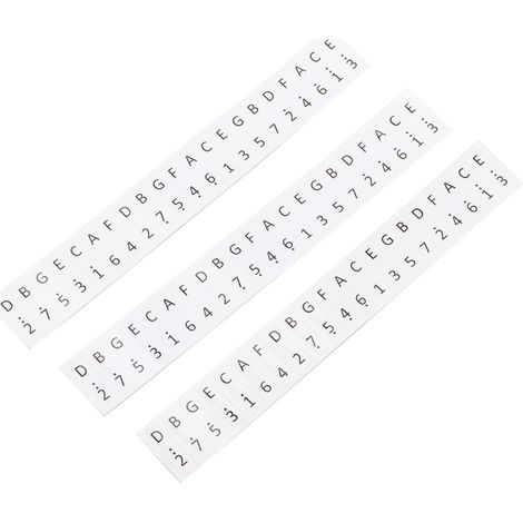 Lot de 3 autocollants pour touches de kalimba 17 touches, étiquettes de portée, touches de piano à pouces, décoration de notes de musique, blanc (1/5)