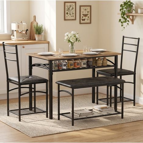 Conjunto de mesa y sillas de 4 piezas industrial para 4 personas 100 x 60 cm HAVRYA (1/5)
