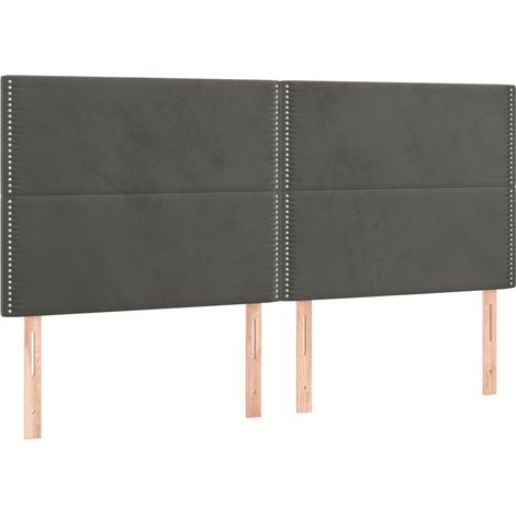 Tête de lit Gris foncé 160 x 5 x 118/128 cm Velours (1/5)