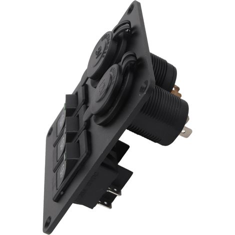 Interrupteur LED vert 3+2 combinaison marine + allume-cigare vert pour voiture (1/5)