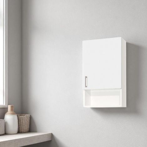 Pensile sospeso con vano a giorno e anta DX 43x22 Bianco (1/2)