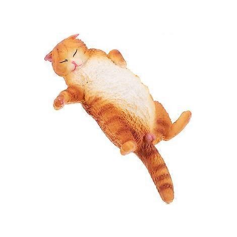 Statue de chat de jardin, adorable figurine de chat pour jardin, sculpture de chat, chat de jardin mignon (jaune)