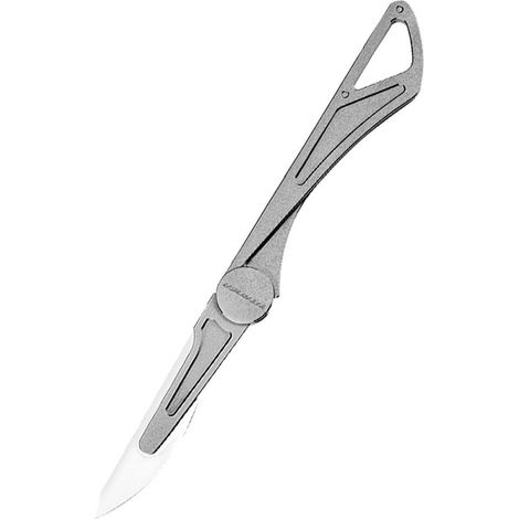 Klappmesser mit auswechselbarer Skalpellklinge Nr. 24, Titanlegierung, 3 Ersatzklingen