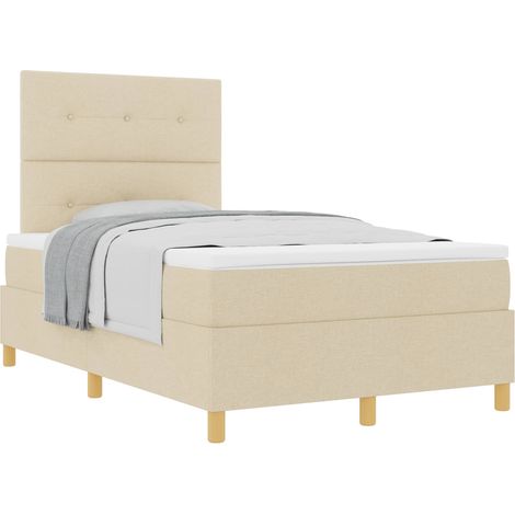 Maison Exclusive - Letto a molle con materasso Crema 120 x 190 cm Tessuto