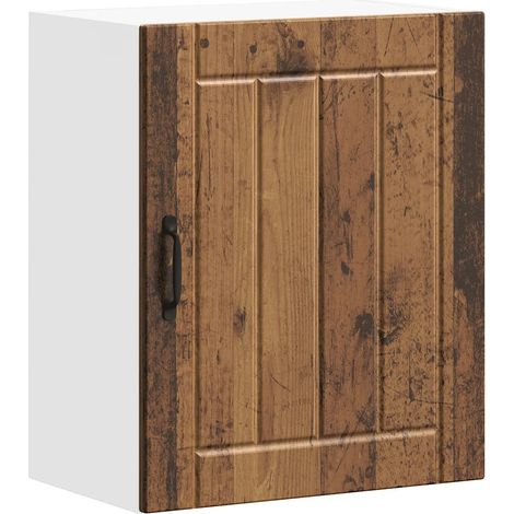 Armario de cocina mural de diseño práctico con espacio de almacenamiento 50 x 31 x 60 cm fabricado en madera de ingeniería con acabado envejecido 020050160 (1/5)