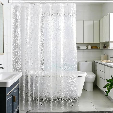 180x180cm Rideaux Ddouche Anti Moisissure,Semitransparent PEVA Imperméable (1/5)