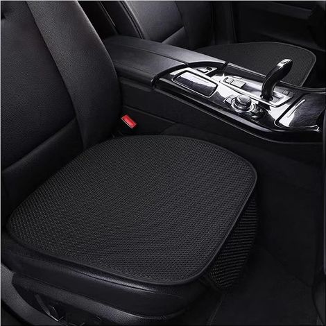 2 Pièces Coussin de Siège Avant Confortable et Antidérapant pour Voiture et Camion - Protecteur Doux Housse Auto (Noir) (1/5)