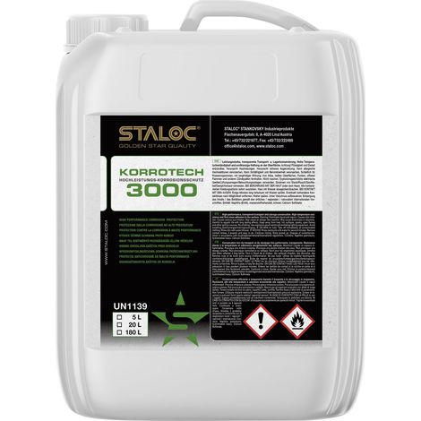 Staloc Korrotech 3000 Hochleistungskorrosionsschutz - Rostschutz Spray für blanke Teile, 5l transparent