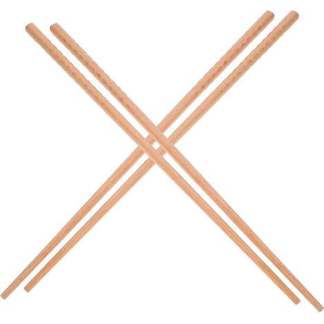 2 paires de baguettes allongées en bois, multifonctions, pour faire frire des nouilles, réchauffer un plat, servir de couverts chauds à la maison et au restaurant (33 cm)-33cm (1/4)