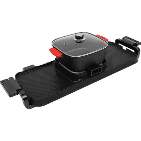 Chinesische Fondue-Maschine, Hot Pot, elektrischer Grill – Thai-Barbecue, koreanisches Barbecue, elektrischer Innengrill, elektrischer Grill 220 V, 2200 W, Hotpot, Wok, BBQ, Raclette
