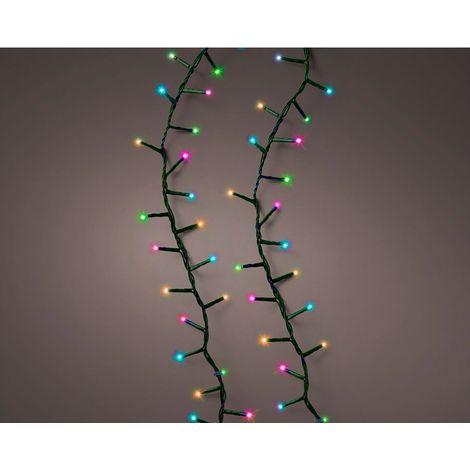 Kompakte LED-Girlande, blinkend, mehrfarbig, pastellfarben, 16 m, 500 LEDs, grünes Kabel