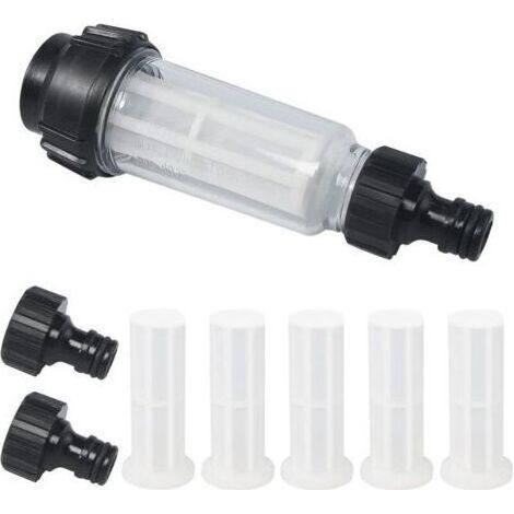 Filtre à Eau Avec Insert, 8 Pcs pour Nettoyeur Tuyau Arrosage Avec Raccord 3/4" pour Tous les Nettoyeurs Haute Pression (1/5)