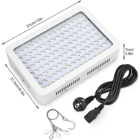 Lámpara LED de cultivo de 120 W con control dual, espectro completo con IR/UV, para plantas de interior, fases de crecimiento y floración. (1/5)