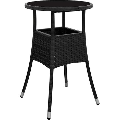 Maison Exclusive - Gartentisch Ø60x75 cm Hartglas und Poly Rattan