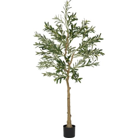 Plante de sol artificielle, design réaliste, sans entretien, Olive (1/2)