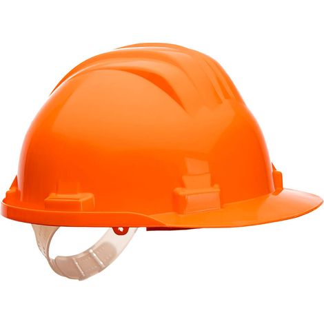 Elmetto da Cantiere con Regolazione a Fibbia Arancio Unica