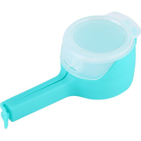 Clip pour sac de conservation alimentaire portable, accessoire de cuisine bleu pour les voyages et les collations. (1/5)