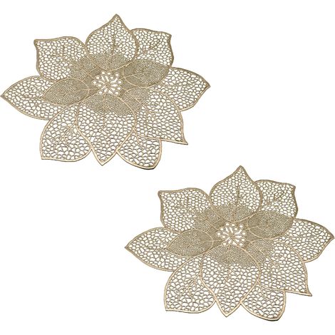 Set De Table Ronde - Polyester - Motif Bauhinia - Pour Décoration Mariage Restaurant Maison - 2 Pièces (1/5)