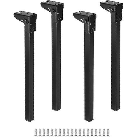 Quatre pieds de table pliants en métal, robustes, hauteur réglable de 20 à 35 cm, adaptés aux bureaux et tables basses, 300 mm. (1/5)