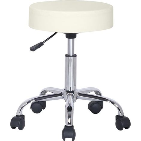 Tabouret à roulettes/de travail Kopa Blanc cassé (1/2)