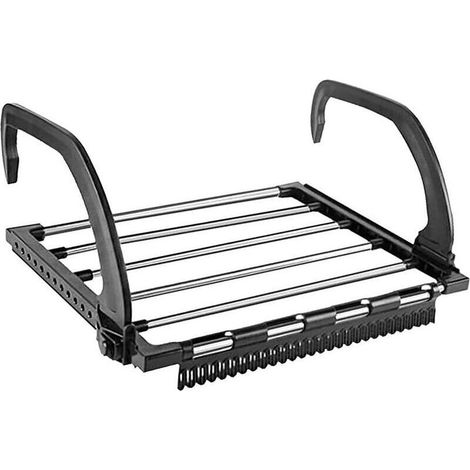 Séchoir Radiateur Acier, Étendoir à Linge pour Radiateur, Séchoir à Linge pour Balcon, Séchoir à Linge Pliable en Acier Inoxydable, pour Radiateur et Balcon- (1/4)