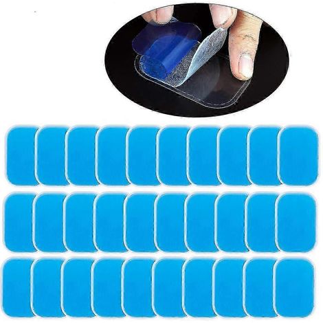 Lot de soixante électrodes de gel EMS de rechange pour appareil d'électrostimulation abdominale (1/5)