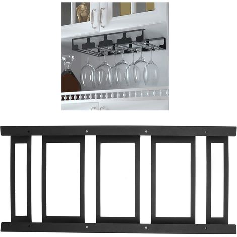 Porte-verres à vin suspendu, support de rangement pour verres, boîte de rangement en métal pour verres à vin, convient aux armoires, bars et tables à manger. (1/5)