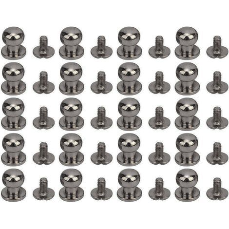 20 pièces de rivets en cuivre 9x8mm, tête ronde, pour accessoires de chaussures et réparation de sacs en cuir, couleur cuivre antique. (1/5)