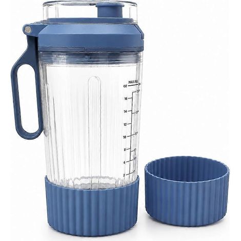 Récipient et couvercle de rechange de 650 ml (22 oz) pour blender Ninja Blast Max BC251, avec couvercle anti-fuite et protections bleues. (1/5)