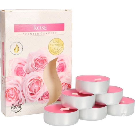 KOTARBAU Lot de 6 bougies chauffe-plat parfumées - Durée de combustion : 4 heures - Rose (1/5)