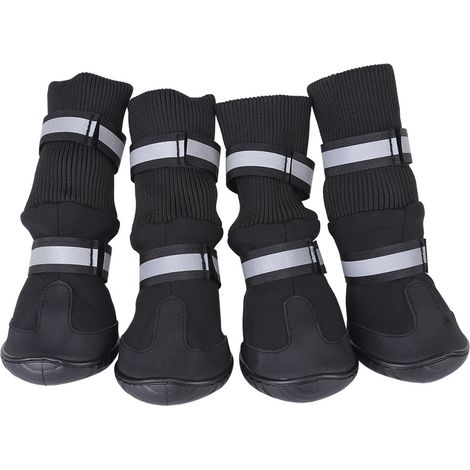 Ensemble de 4 paires de chaussures imperméables pour chiens, bottes de protection antidérapantes pour grands chiens, noires, taille XL
