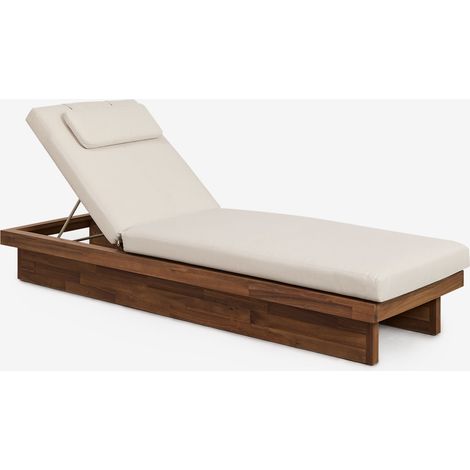 Sdraio reclinabile in legno di acacia con cuscino Dailin SKLUM (1/5)