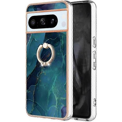 Doppelseitig galvanisiertes Marmor-Handycase mit Ringhalter, verstärktem Griff und elegantem Design, Premium-Smartphone-Hülle. (1/4)